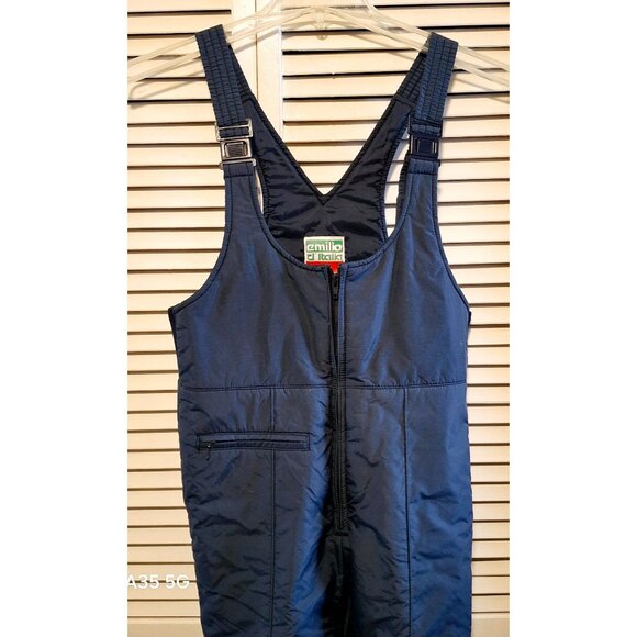 Emilio D'ltalia Mens Navy Blue Insulated Nylon Snow Bib Overalls With Zipper Clo - Picture 3 of 9